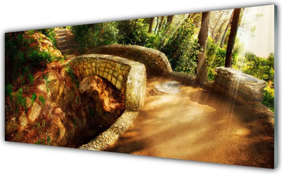 Panel Szklany Malowniczy Most Wśród Drzew