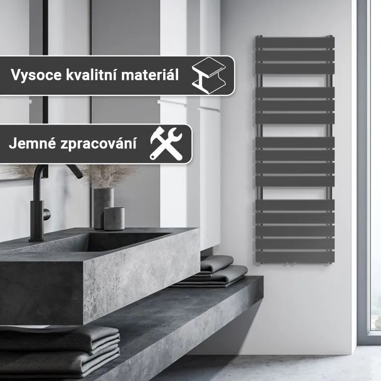 AQUAMARIN Pionowy grzejnik łazienkowy, 1500 x 450 mm