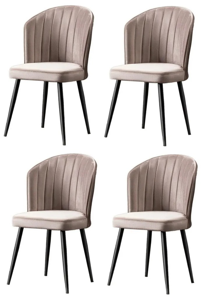 Zestaw krzeseł do jadalni Rubi Cappuccino i Black, 4 szt.