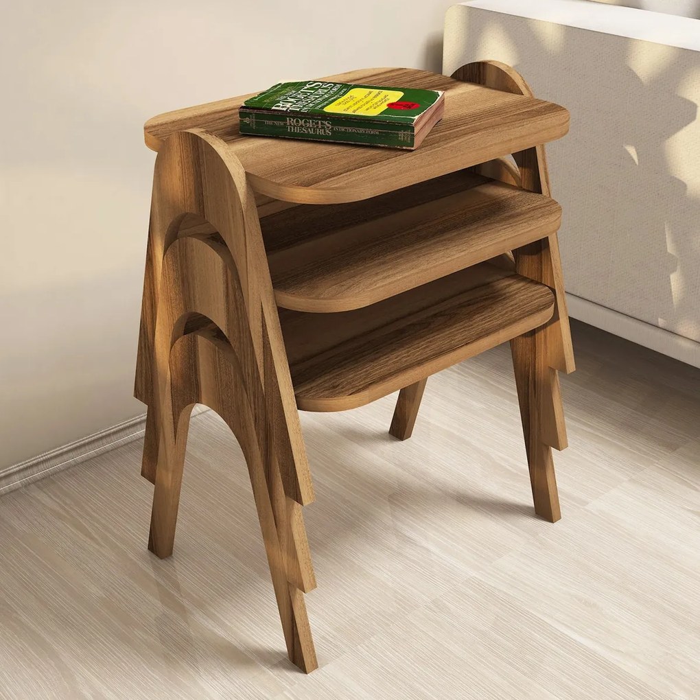 Stolik do odkładania Paris Walnut, 3 szt.