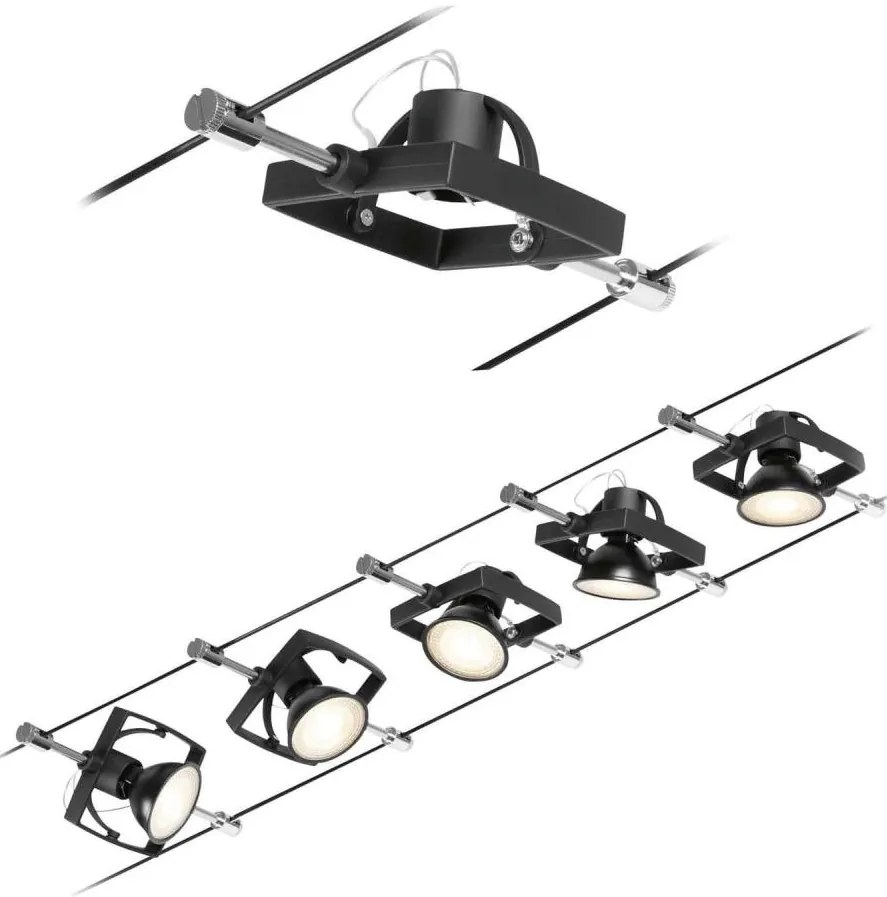 Paulmann 94434 - Zestaw 5xGU5,3/10W reflektor MAC 230V czarny