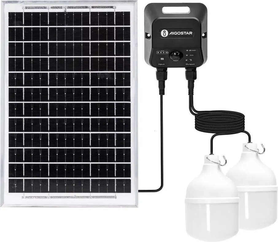 Aigostar - Solarny żyrandol LED z czujnikiem 2xLED/35W/12V 6000 mAh 6500K średnica 10 cm
