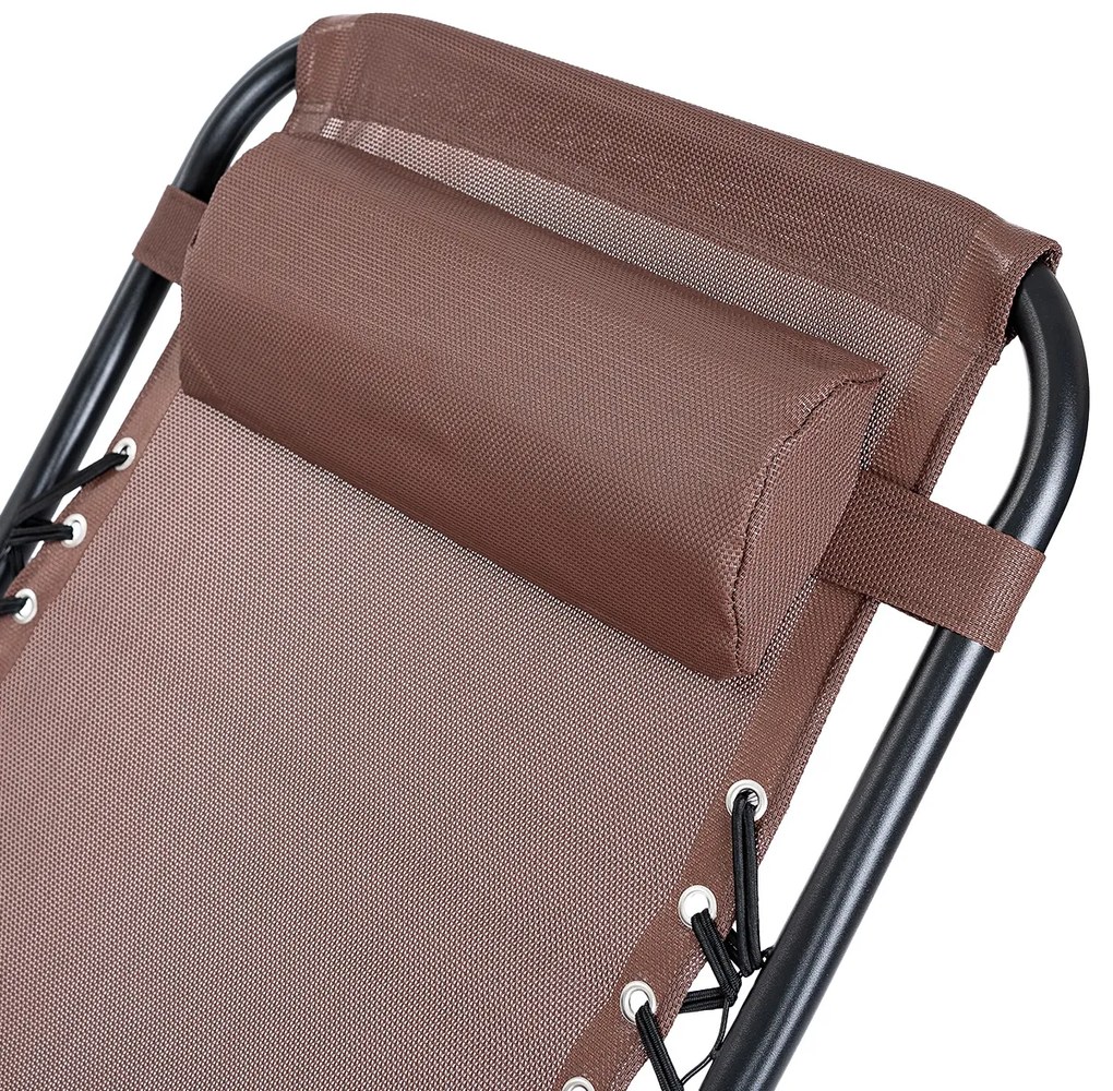 4Home Ogrodowe krzesło leżakowe Relax, brązowy