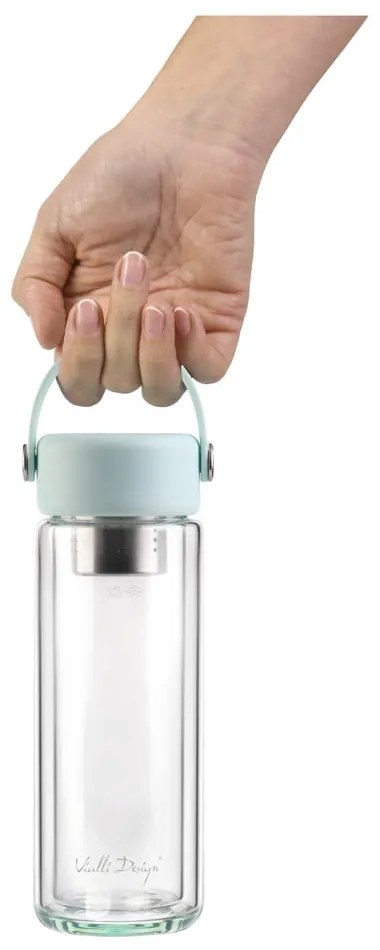 Miętowa szklana butelka 350 ml Fuori – Vialli Design