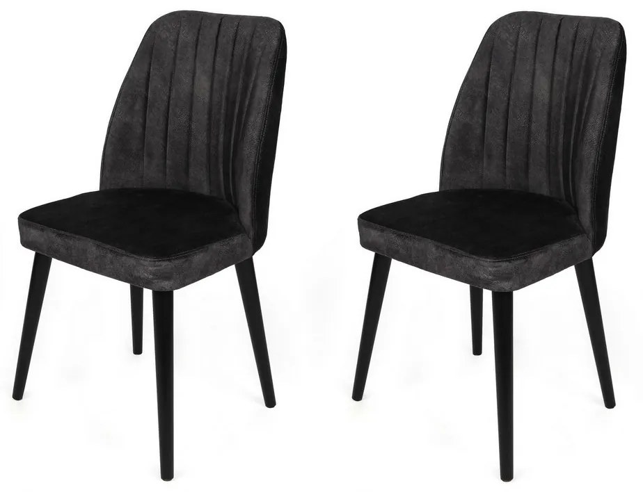 Zestaw krzeseł do jadalni Alfa Anthracite andBlack, 2 szt.