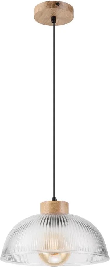 Lampa wisząca na lince PIA 1xE27/60W/230V śr. 30 cm dąb