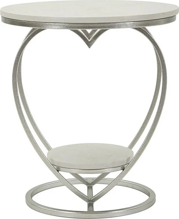 Stolik Kawowy Serce 1, Srebrny, 40x40x45,5 cm, Kendra Home
