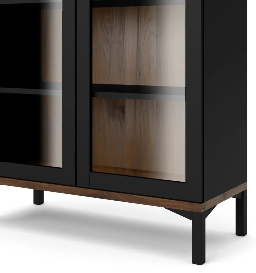 Czarno-naturalna witryna w dekorze orzecha 89x203x36 cm Roomers – Tvilum
