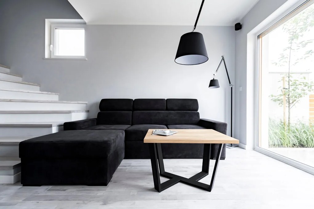 Industrialny stolik kawowy z litego drewna Little Black