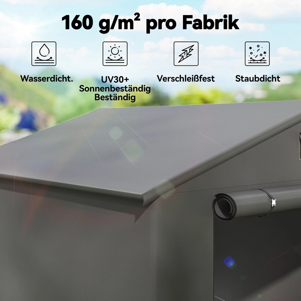 Outsunny Namiot garażowy 2,5x1,8 m Wodoodporny namiot garażowy z rolowanymi drzwiami na zamek okno wentylacyjne Ciemnoszary | Aosom PL