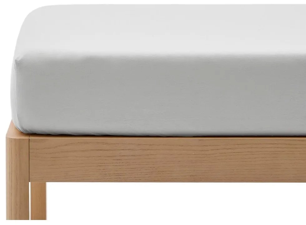 Białe prześcieradło z perkalu bawełnianego z gumką 70x140 cm Fleno – Kave Home