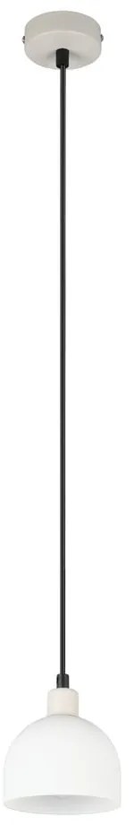 Biała lampa wisząca ze szklanym kloszem ø 12 cm Molly – Trio