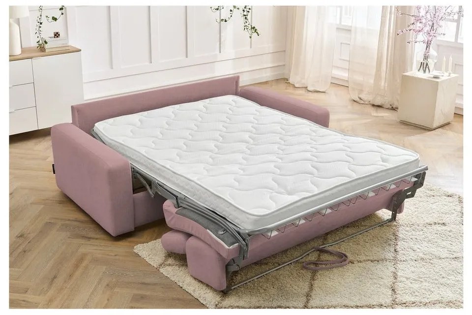 Różowa rozkładana sofa 215 cm Monaco – Bobochic Paris