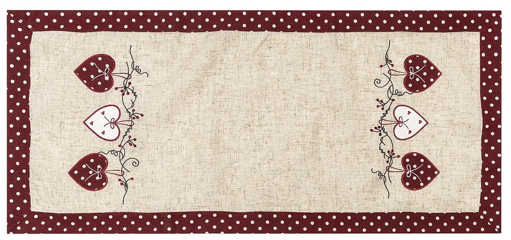 Bieżnik Serduszka kropka czerwony, 40 x 90 cm