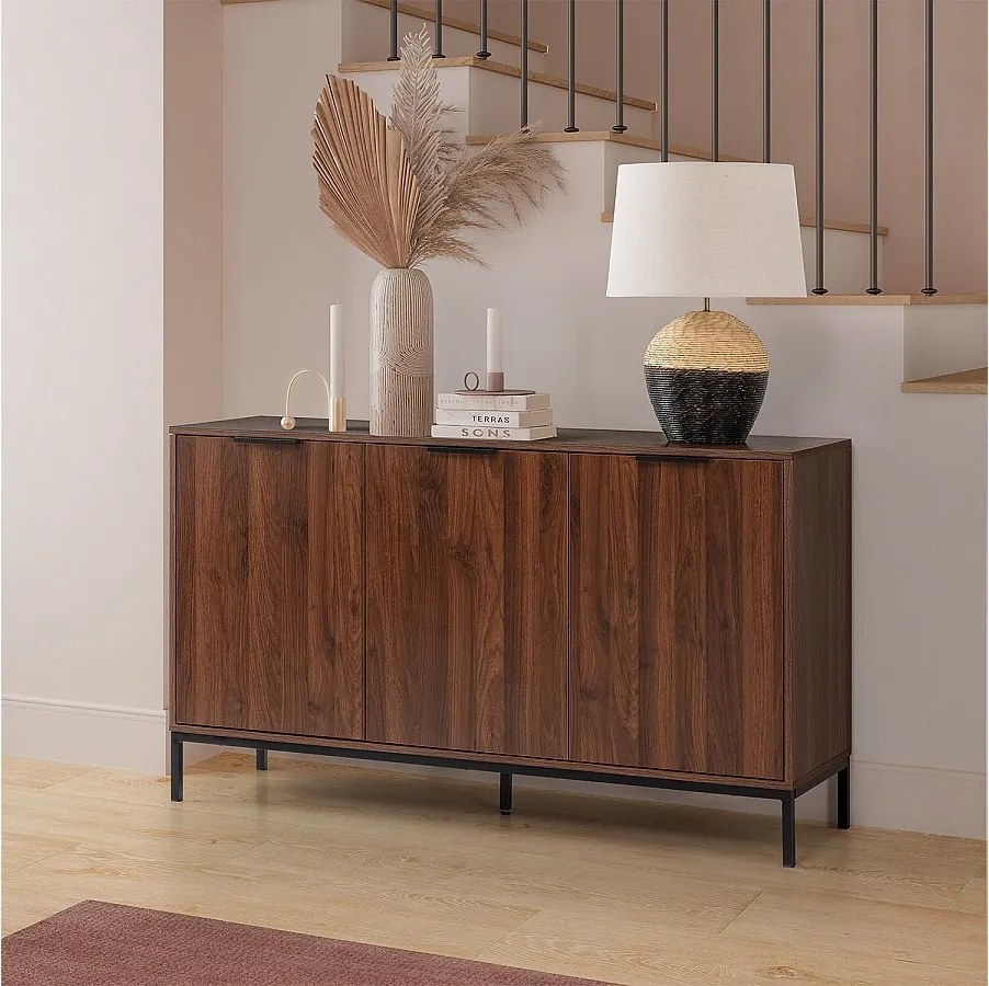 Bufet kolumnowy Auri 3-drzwiowy kolor Orzech