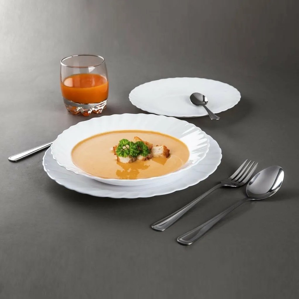 Bormioli Rocco 48-częściowy zestaw obiadowy z sztućcami Prima & Hanna