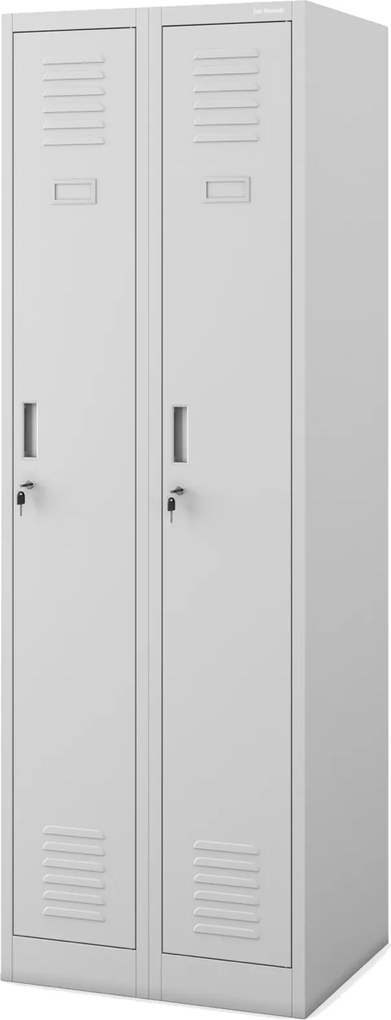 Dwudrzwiowa szafa BHP wąska 60x50x180 cm Kacper 2 szara