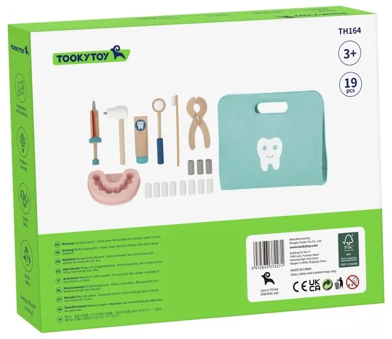 Tooky toy zestaw małego dentysty walizka lekarza 19 el. fsc