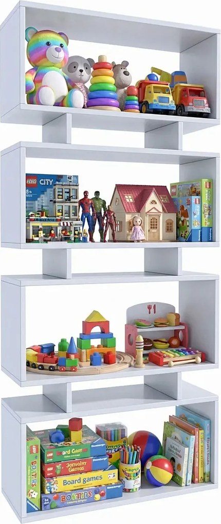 Biały ażurowy regał na zabawki Z0-B34