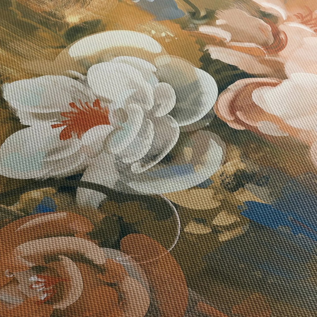Obraz- Malowany bukiet kwiatów (125x70 cm)