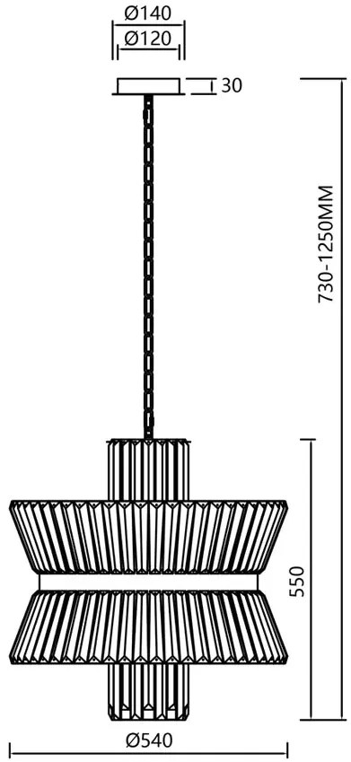 Złoty kryształowy żyrandol w stylu glamour - S005-Luxed