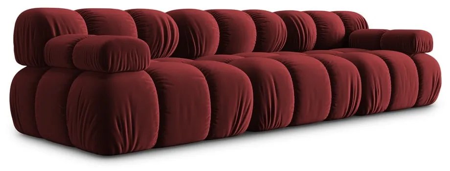 Czerwona aksamitna sofa 282 cm Bellis – Micadoni Home