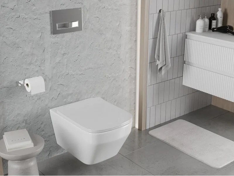 Mexen Riva miska wc Rimless Tornado z deską wolnoopadającą slim, duroplast, biała połysk - 30630200T