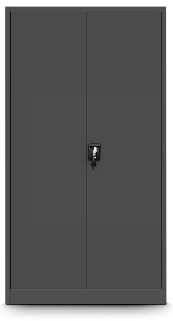 Biurowa szafa metalowa na akta TOMASZ, 900 x 1850 x 450 mm, antracytowa