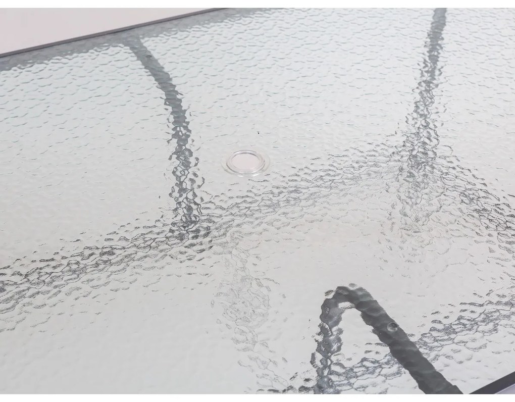 Happy Green Stół ogrodowy ze szklanym blatem Verre, 150 x 90 x 72 cm