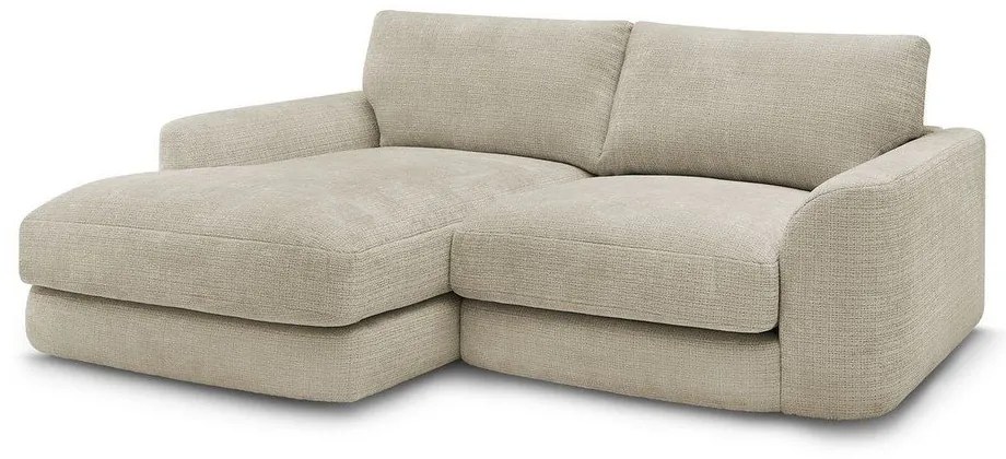 Beżowy narożnik z tkaniny szenilowej (lewostronny/z szezlongiem) Leonore – Bobochic Paris