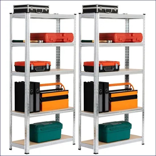 Komplet 2 srebrnych regałów do piwnicy H6-H92