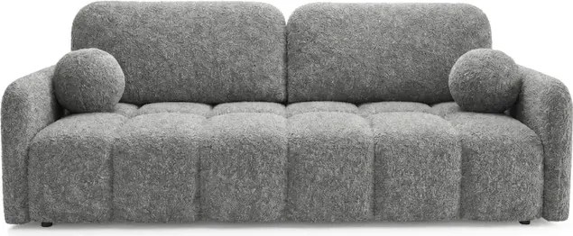 Sofa ZEN Rozkładana Dwuosobowa Ciemnoszara Boucle Japandi