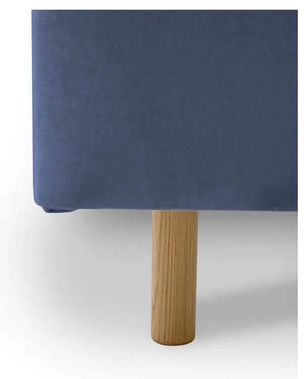Niebieskie tapicerowane łóżko dwuosobowe ze stelażem 160x200 cm Zee – Scandic