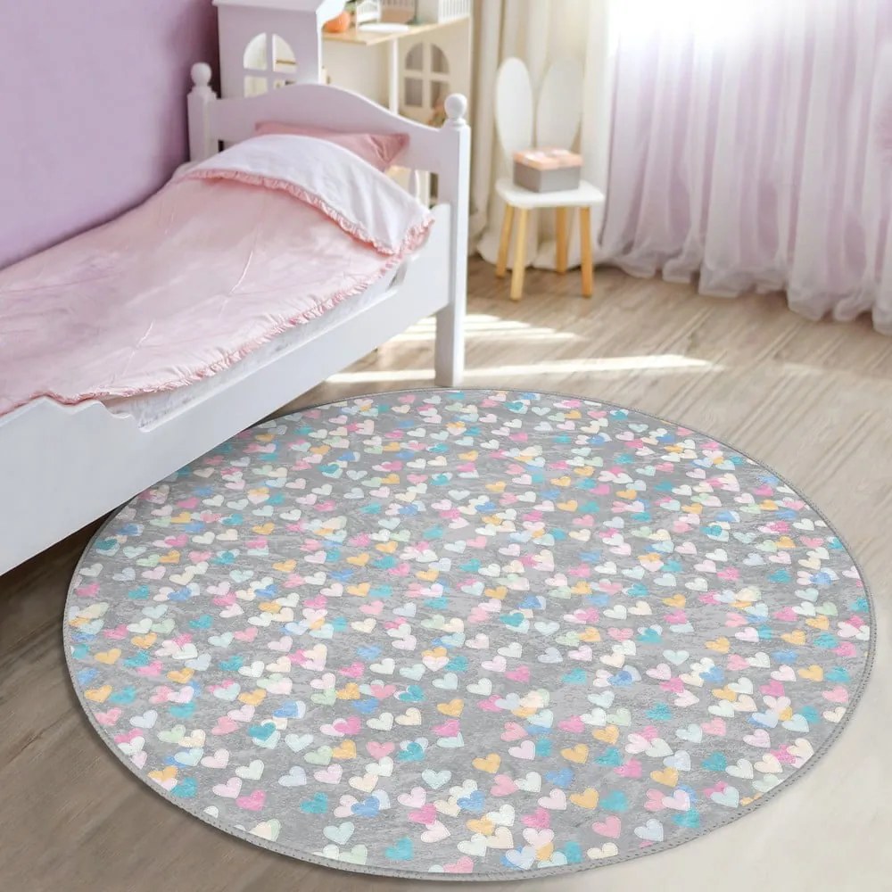 Jasnoszary dywan dziecięcy ø 80 cm Comfort – Mila Home