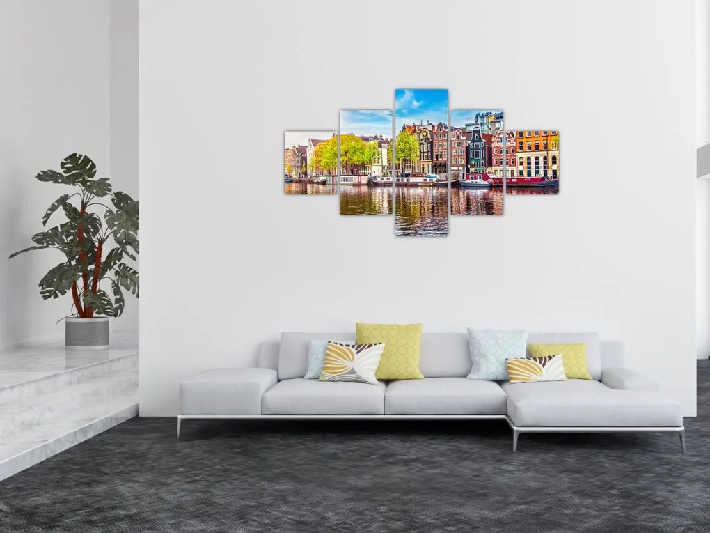 Obraz - Tańczące domy, Amsterdam (125x70 cm)