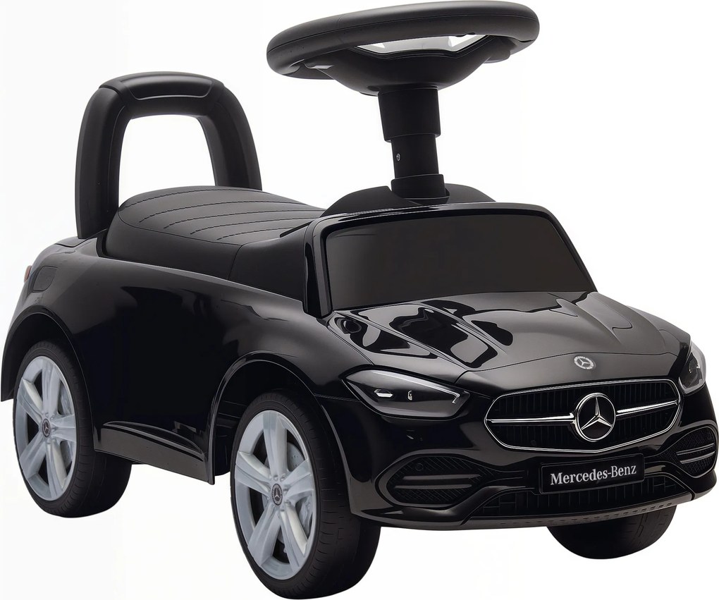 AIYAPLAY Mercedes-Benz C-Class jeździk z klaksonem, odgłosami silnika, schowkiem, dla dzieci 18-36 Monate, Schwarz | Aosom PL