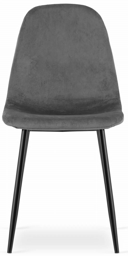 PROMOCJA Ciemnoszare krzesło aksamitne COMO z czarnymi nogami II jakość
