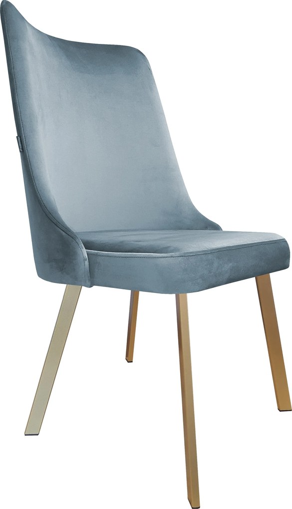 Krzesło Victor tkanina Welur noga metalowa krzesło tapicerowane premium : Kolor nogi - Złota profil, Kolor tkaniny - VELVET - BL06, Typ siedziska - Siedzisko stałe