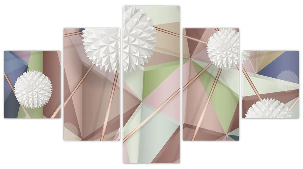 Obraz - Abstrakcja 3D w pastelowych kolorach (125x70 cm)