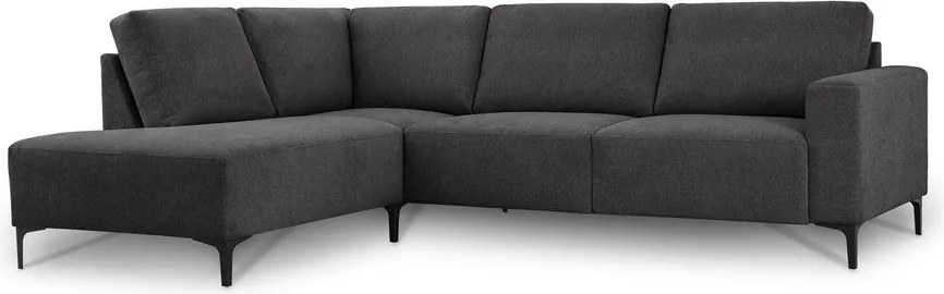 Antracytowy narożnik z tkaniny szenilowej (lewostronny/w kształcie litery L) Fabian – Scandic