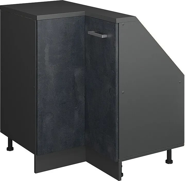 Narożna szafka kuchenna na dach skośny czarny beton 75.6x75.6x81.6 r-line