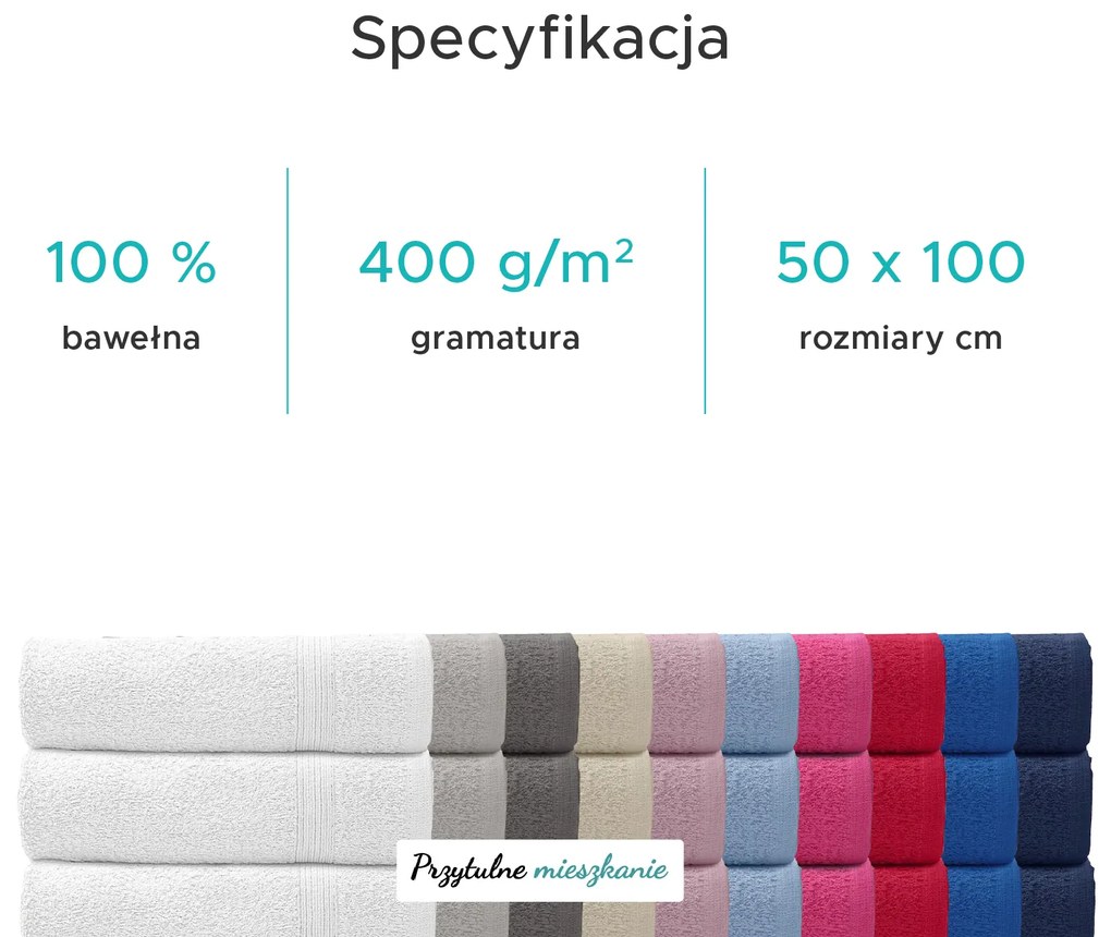 Ręcznik ELEGANZA 50x100 cm bordowy, 100% bawełna