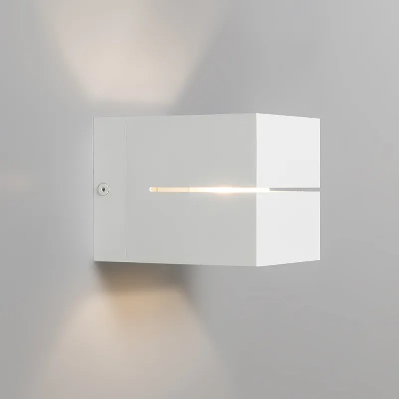 Nowoczesna lampa ścienna biała 9,7 cm - Transfer Groove Nowoczesny Oswietlenie wewnetrzne