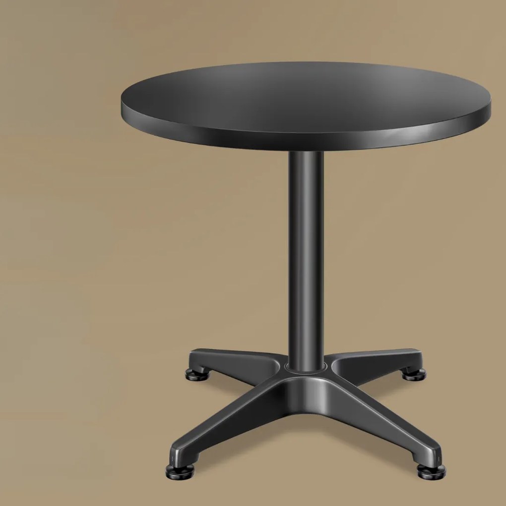 Casaria Regulowany aluminiowy stół barowy NERO Ø60 cm, czarny