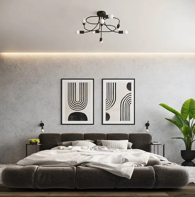 Czarna ośmioramienna designerska lampa sufitowa - A637-Ewiltons