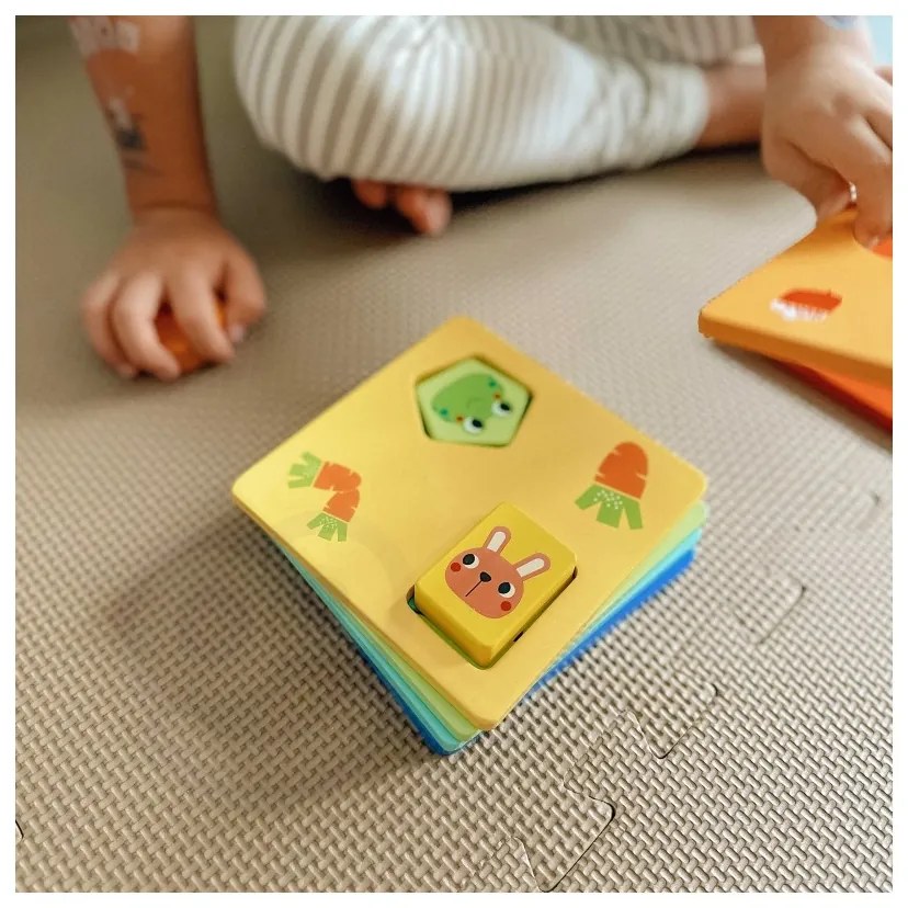 Tooky toy układanka montessori kształty i kolory zwierzątka 6 planszy fsc