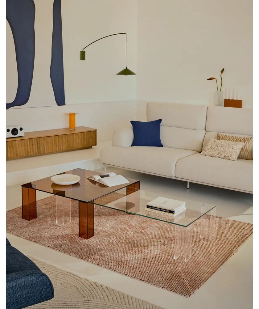Brązowy szklany stolik 85x85 cm Adularia – Kave Home