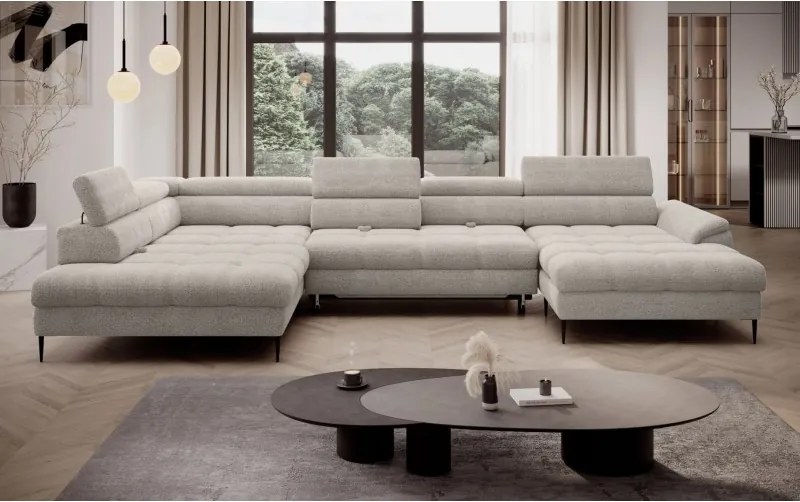 Narożnik EMPOLI XL układzie U z funkcją spania WERSAL