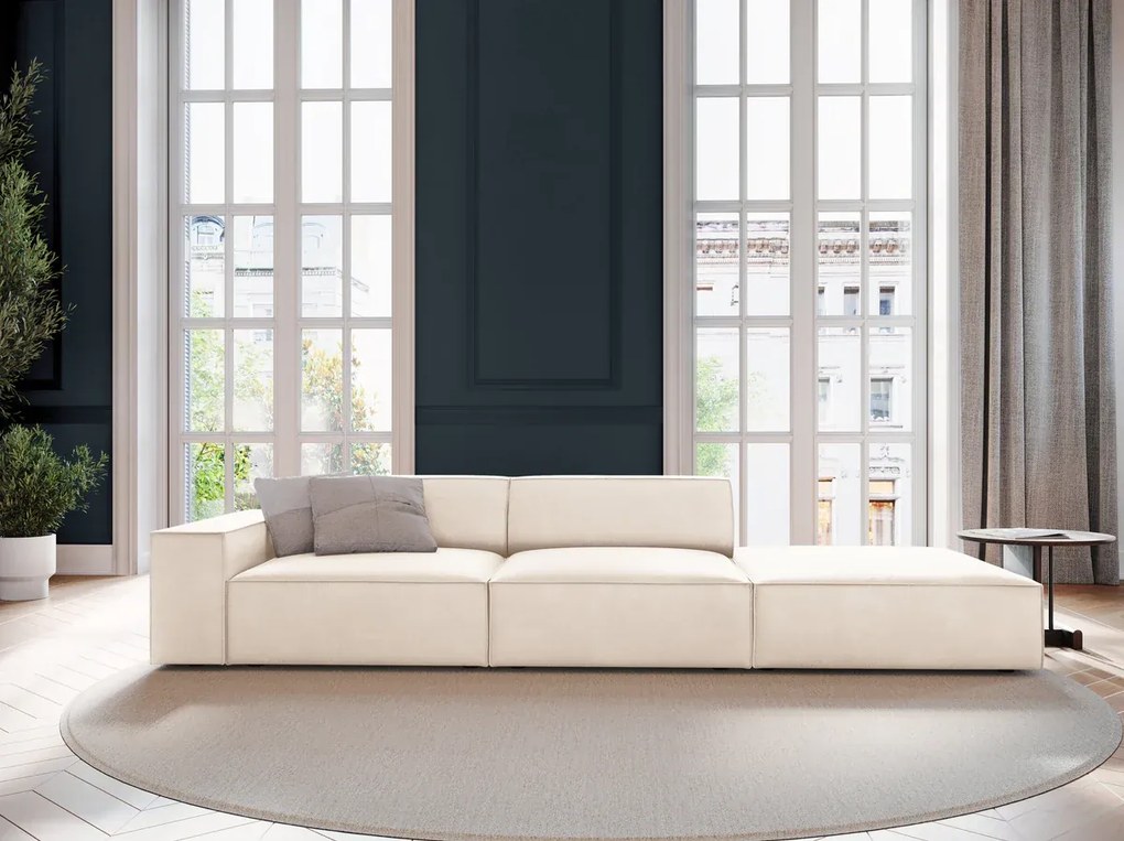 OUTLET Sofa 3-osobowa jasny beż welur 262x102x70 Jodie od Micadoni