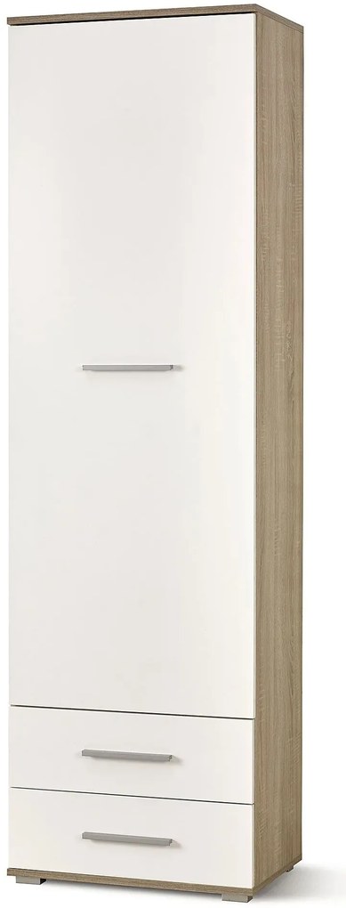 Szafa Kaloe C2 głębokość 40 cm - biały połysk + dąb sonoma